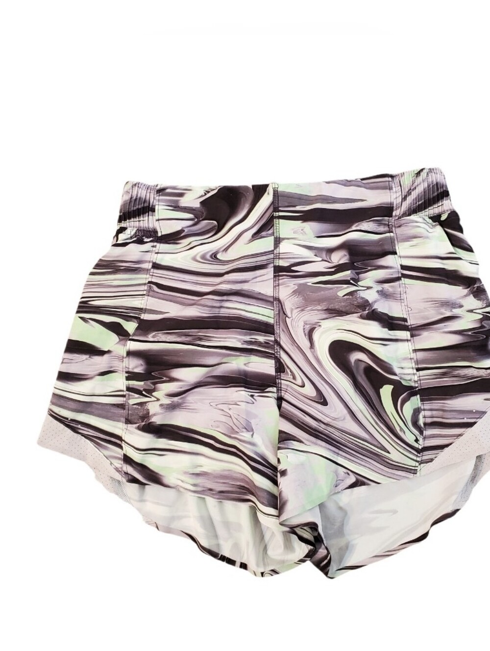 Lululemon Women's Green Chrome Swirl High Rise Hotty Hot‎ Shorts Size 6